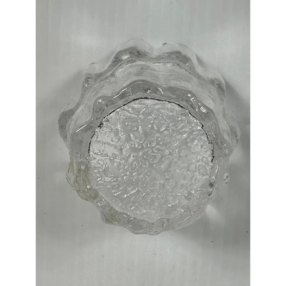 Vintage Sweden Royal Krona Candle Holder Crystal Rustic Ice Style Bengt Edenfalk